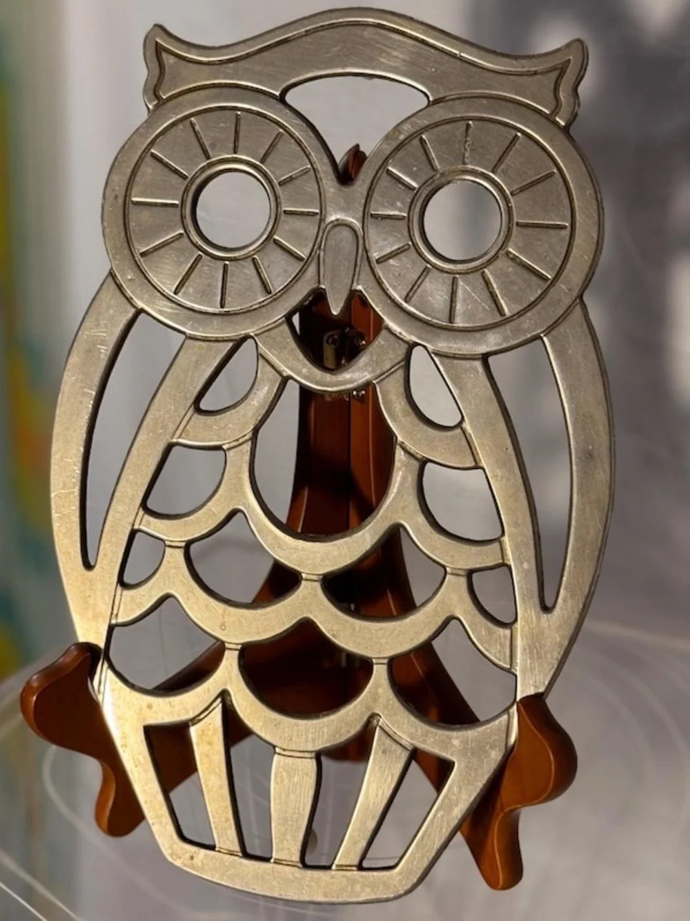 Vintage Leonard Silver-Plated Owl Trivet - Mid-Century Owl